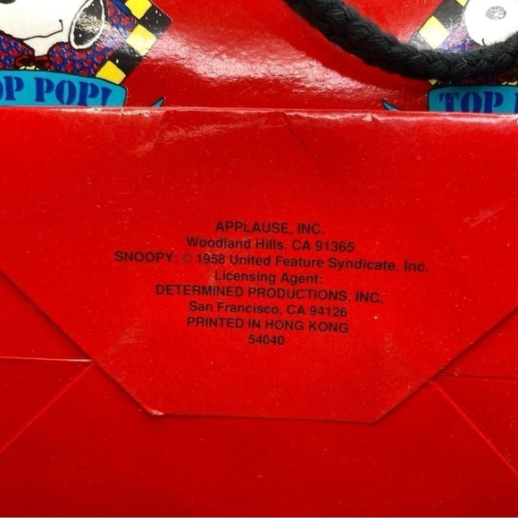 VINTAGE 1980s Snoopy “Top Pop!” Gift Bag by Applause, Inc. - Picture 3 of 7